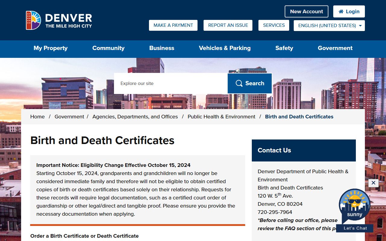 Denver County Death Index DDPHE Office