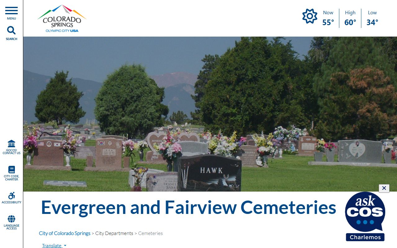 Colorado Springs Death Index - El Paso County cemeteries page