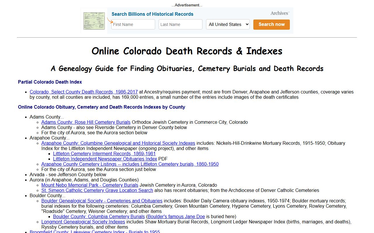 Death Indexes Resource